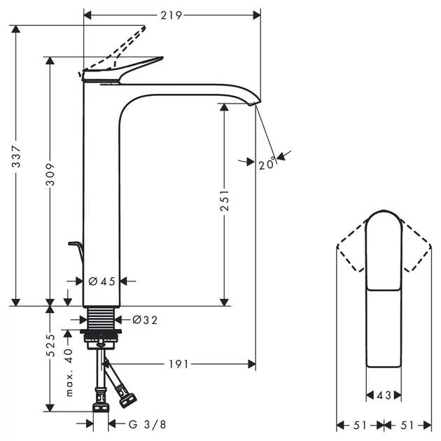Hansgrohe Vivenis 250 Змішувач для умивальника, чорний (75040670) - зображення 4