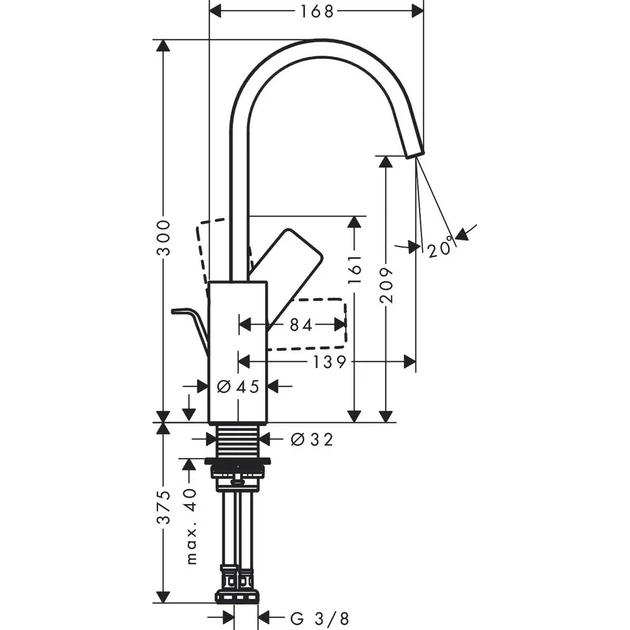 Hansgrohe Vivenis Смеситель для умывальника 210, черный матовый (75030670) - изображение 5