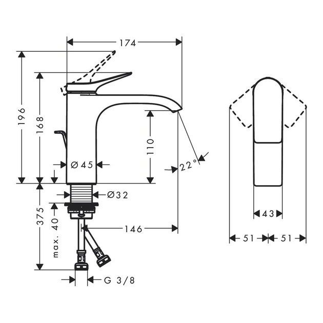 Hansgrohe Vivenis 110 Смеситель для умывальника, черный матовый (75020670) - Фото 7 Hansgrohe Vivenis 110 Смеситель для умывальника, черный матовый (75020670) - изображение 7