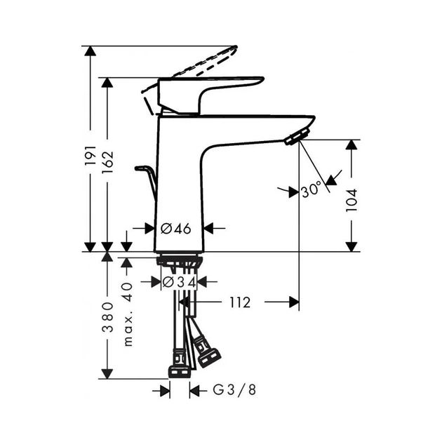 Hansgrohe Talis E 110 Смеситель для умывальника, хром (71710000) - изображение 5