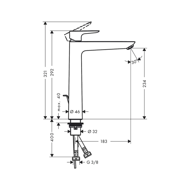 Hansgrohe Talis E 240 Смеситель для умывальника, хром (71716000) - изображение 2