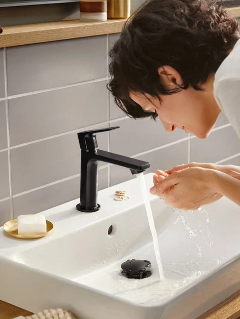 Hansgrohe Rebris E 110 Смеситель для умывальника, Matt Black (72557670) - Фото 2 Hansgrohe Rebris E 110 Смеситель для умывальника, Matt Black (72557670) - изображение 2