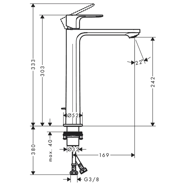 Hansgrohe Rebris S Смеситель д/раковины, черный матовый (72580670) - изображение 3