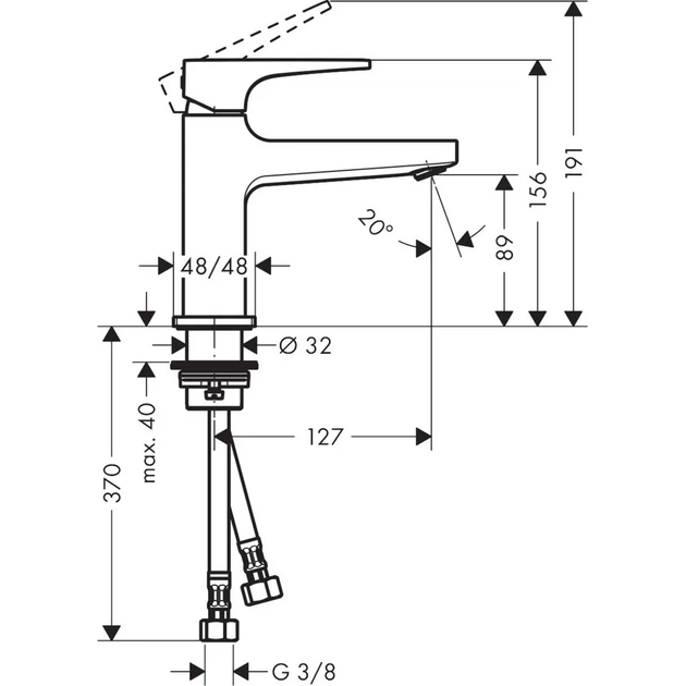Hansgrohe Metropol 100 Змішувач для умивальника, чорний хром (32500340) - Фото 2 Hansgrohe Metropol 100 Змішувач для умивальника, чорний хром (32500340) - зображення 2