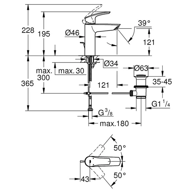 Grohe Eurosmart New Смеситель для раковины M, хром (23322003) - Фото 2 Grohe Eurosmart New Смеситель для раковины M, хром (23322003) - изображение 2