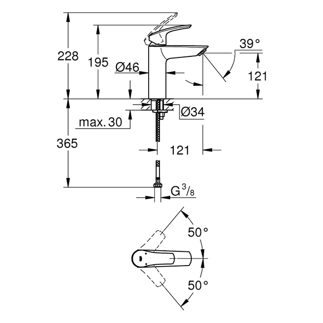 Grohe Eurosmart New Змішувач для раковини, хром (23324003) - зображення 3
