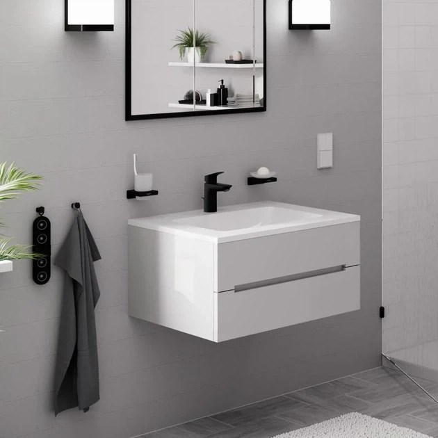 HANSGROHE Logis 100 Смеситель для раковины, черный матовый (71100670) - изображение 5