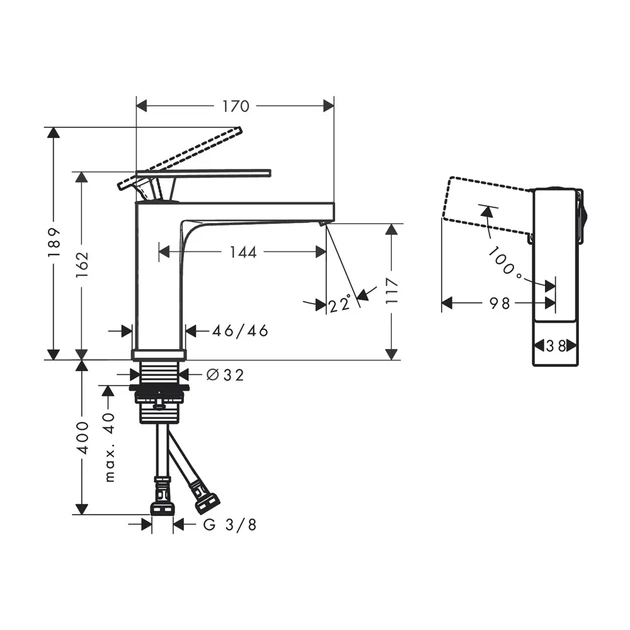 Hansgrohe Tecturis E 110 Смеситель для раковины, шлифованная бронза (73012140) - Фото 3 Hansgrohe Tecturis E 110 Смеситель для раковины, шлифованная бронза (73012140) - изображение 3