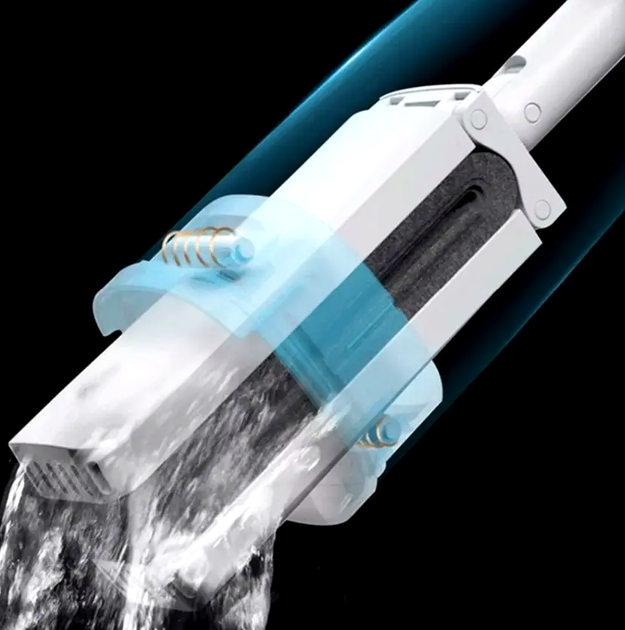 Швабра Xiaomi Blue Fish с губкой для пола с механизмом отжима и телескопической ручкой для быстрой уборки в доме - изображение 3