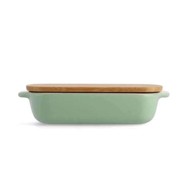 Форма для випічки з кришкою KitchenAid керамогранітна 24,1x15x6 см 0,9 л фісташковий колір (CC007424-001) - зображення 4