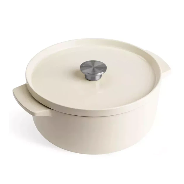 Каструля чавунна з кришкою KitchenAid 26 см 5,2 л колір мигдальний крем (CC006059-001) - Фото 1 Каструля чавунна з кришкою KitchenAid 26 см 5,2 л колір мигдальний крем (CC006059-001) - зображення 1
