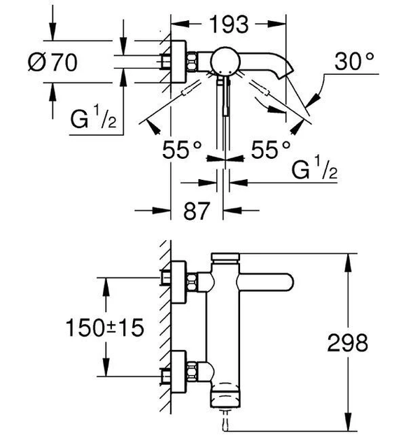 Змішувач для ванни Essence New (33624001), Grohe - зображення 2