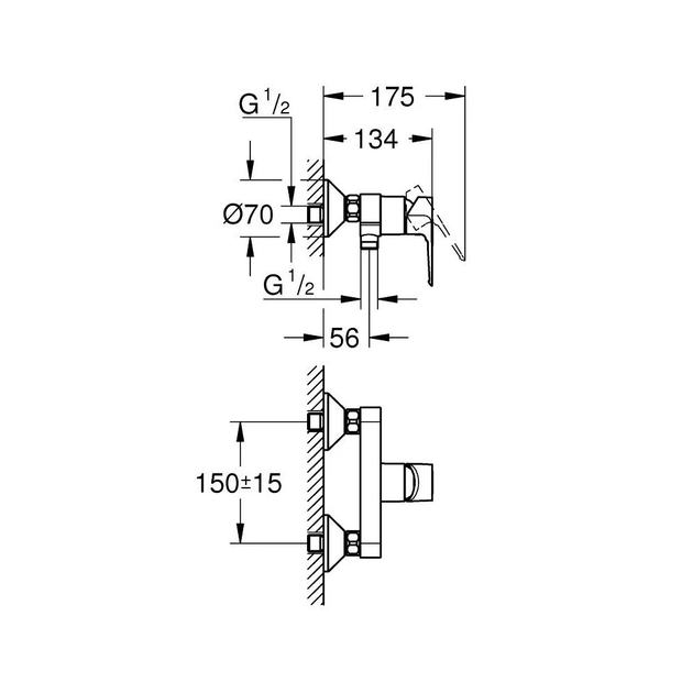 Змішувач для душу BauLoop New (23634001), Grohe - зображення 3