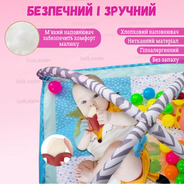 Коврик развивающий 4в1 Spoko детский интерактивный игровой яркий обучающий малыша детей термоковрик комнаты - изображение 4