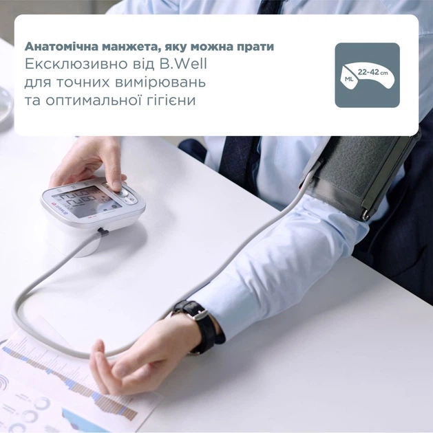 Автоматичний тонометр B.Well TH-75 з виявленням фібриляції передсердь AFib (TH-75-2650) - Фото 9 Автоматичний тонометр B.Well TH-75 з виявленням фібриляції передсердь AFib (TH-75-2650) - изображение 9