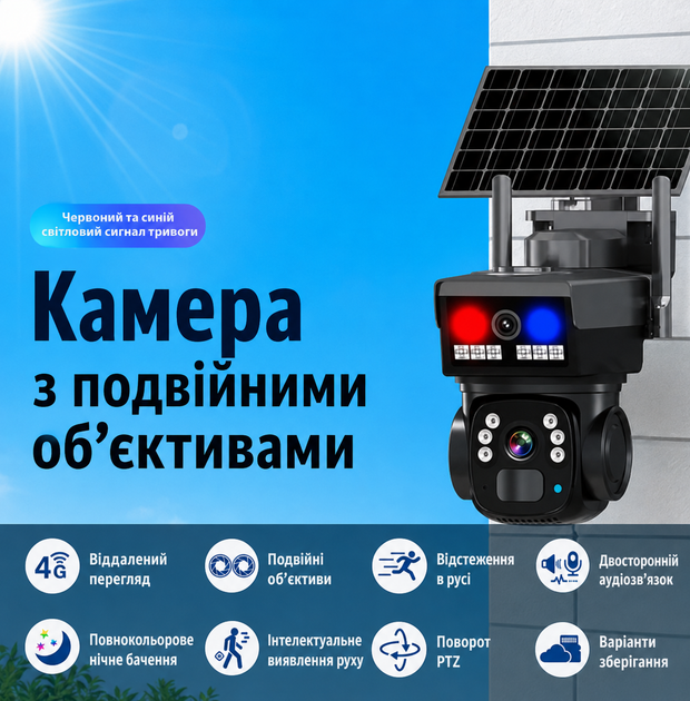 Камера видеонаблюдения аккумуляторная 4G IP-камера на солнечной панели Поворотная камера 355° автономная - изображение 2