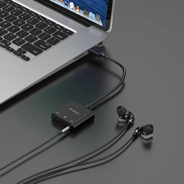 Внешняя звуковая карта Orico SKT3 USB-A Black (6942227180650) - изображение 7