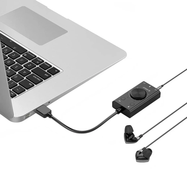 Звуковая карта внешняя Orico SC2 многофункциональная USB-A Black (6942227138507) - изображение 4