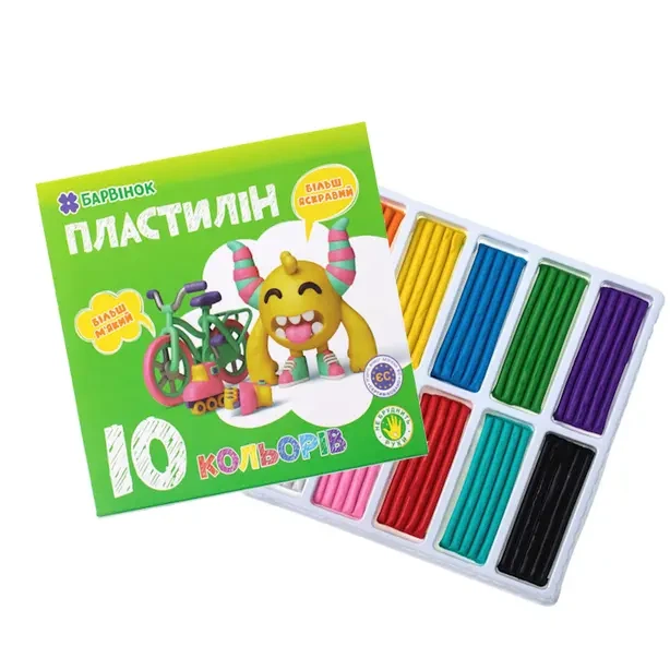 Пластилін Барвінок 6-432 10 кольорів x 20г (11060495) - Фото 3 Пластилін Барвінок 6-432 10 кольорів x 20г (11060495) - изображение 3