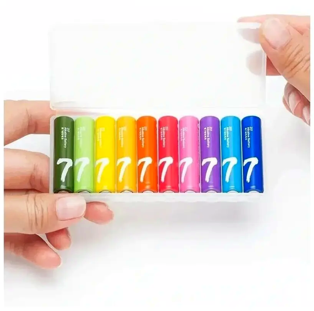 Батарейки Xiaomi Rainbow Battery AAA щелочные элементы питания для пультов игрушек мышей 10 штук - Фото 8 Батарейки Xiaomi Rainbow Battery AAA щелочные элементы питания для пультов игрушек мышей 10 штук - изображение 8
