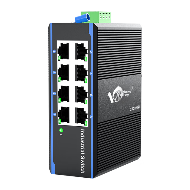 Промышленный коммутатор Huigu HG800-FE308 8-портовый 100 Мбит/с на DIN-рейку, для видеонаблюдения - изображение 10