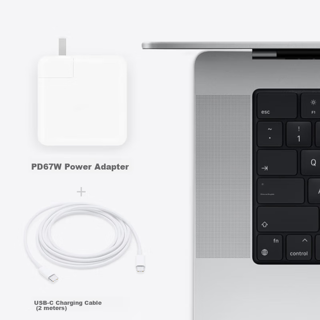 Зарядное устройство Mryc USB-C 67 Вт с кабелем Type-C для MacBook Pro и Air A2442, A2681 - изображение 4
