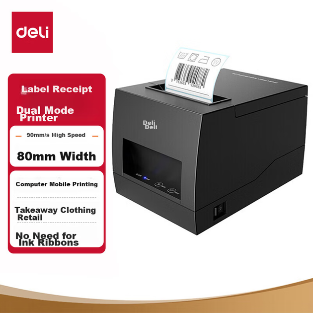 Принтер этикеток Deli DL-886BW термо 80 мм с Bluetooth - Фото 4 Принтер этикеток Deli DL-886BW термо 80 мм с Bluetooth - изображение 4