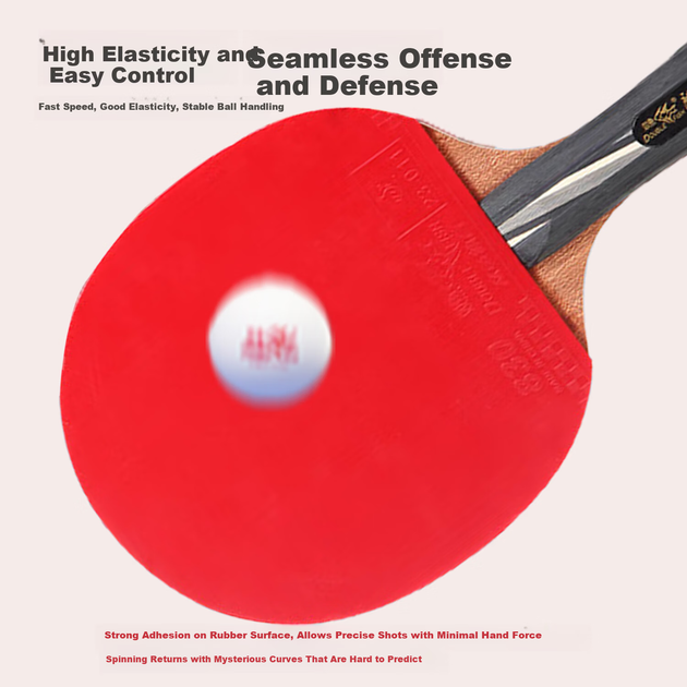 Ракетка для настольного тенниса DOUBLE FISH Qilin 4-Star High-End Competition Racket с короткой ручкой, для игры хватом «перо», универсальная, для атакующих игр. Qilin Blue - одинарная ракетка для игры хватом «шейкхэнд». - изображение 7