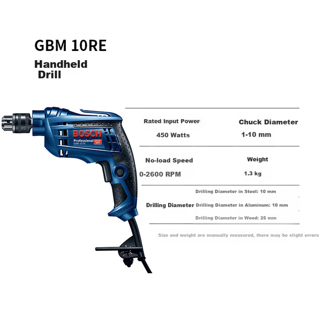 Дриль BOSCH GBM 10RE 450 Вт мережевий - зображення 4