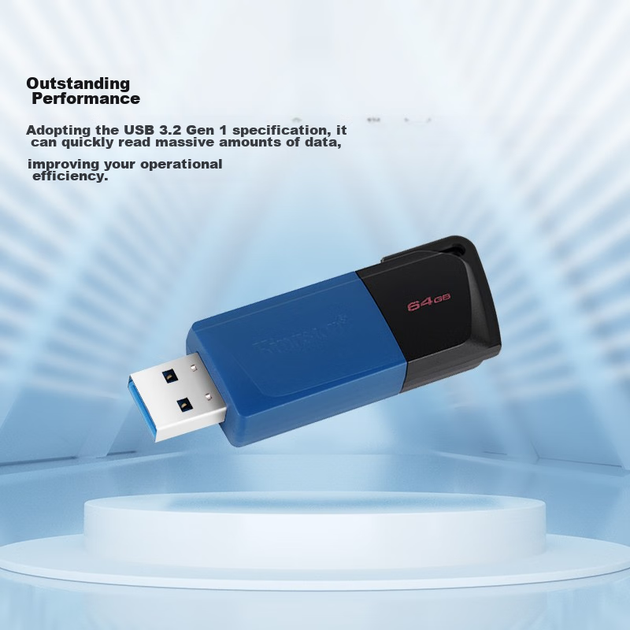 Флеш-накопичувач Kingston 64 ГБ USB 3.2 Gen 1, USB-накопичувач великої ємності DTXM, розсувна кришка, яскравий та стильний, для навчання, офісної роботи, торгів, використання на комп'ютері та в автомобілі - зображення 4