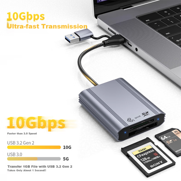 Картридер ShiliFan USB 3.2 для карт CFexpress Type B, 10 Гбіт/с - зображення 5