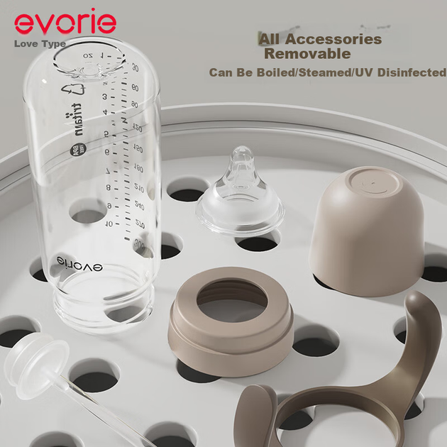 Дитяча пляшечка Evorie Exquisite Series Tritan з широким горлом, велика, 300 мл, колір молочного чаю, коричневого кольору (6-12 місяців+) - зображення 5
