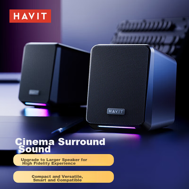 Акустическая система Havit A20 2.0 Black - Фото 4 Акустическая система Havit A20 2.0 Black - изображение 4