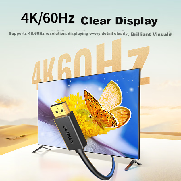 Кабель Ugreen DP102 DisplayPort - DisplayPort 1.2 4K 3 м (10212) - Фото 3 Кабель Ugreen DP102 DisplayPort - DisplayPort 1.2 4K 3 м (10212) - зображення 3