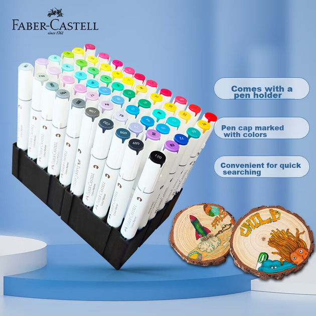 Маркери акварельні Faber-Castell 553660 для дітей, 60 кольорів, у пеналі - зображення 12