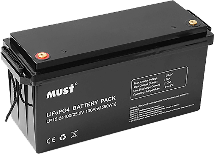 Акумуляторна батарея Must LP1500-24100 24В 100Аг LiFePO4 - зображення 3