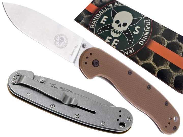 Ніж складаний ESEE Avispa, замок Frame Lock, лезо Plain Stonewashed D2, руківя Coyote Brown FRN, Тайвань, BRK1302CB - Фото 2 Ніж складаний ESEE Avispa, замок Frame Lock, лезо Plain Stonewashed D2, руківя Coyote Brown FRN, Тайвань, BRK1302CB - изображение 2