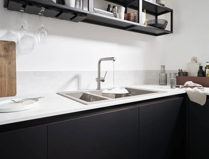 Кухонний змішувач Hansgrohe Talis 270 1jet з витяжним виливом Sbox, сталевий (72809800) - зображення 2
