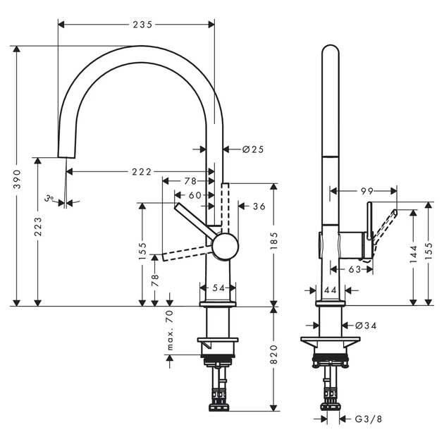 Hansgrohe Talis 220 Кухонний змішувач, чорний матовий (72804670) - Фото 2 Hansgrohe Talis 220 Кухонний змішувач, чорний матовий (72804670) - зображення 2