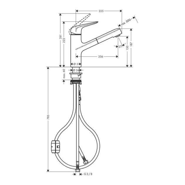 Hansgrohe Focus M427-H150 Смеситель для кухни, хром (71814000) - Фото 3 Hansgrohe Focus M427-H150 Смеситель для кухни, хром (71814000) - изображение 3
