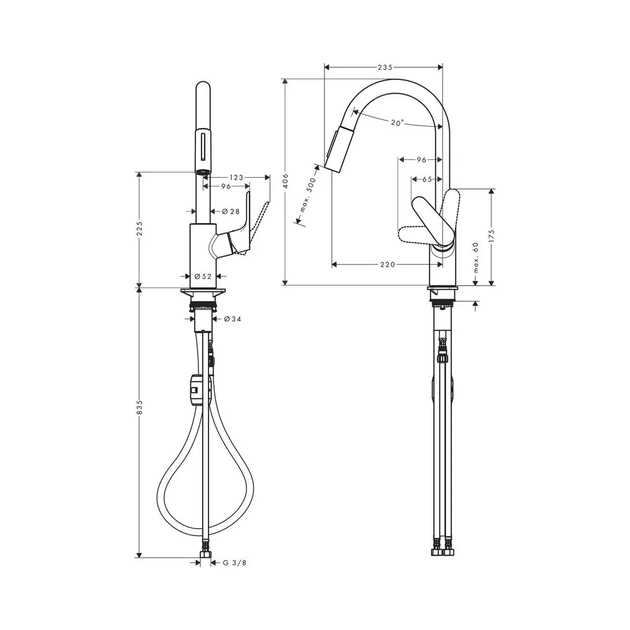 Hansgrohe Focus Смеситель для кухни, хром (31815000) - изображение 7
