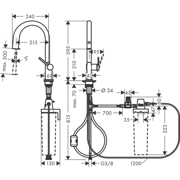 Hansgrohe Aqittura M91 Змішувач для кухні, чорний матовий (76803670) - зображення 10