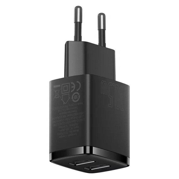 Сетевое зарядное устройство Baseus Compact Charger 2U 10.5W Black (CCXJ010201) [74461] - изображение 4