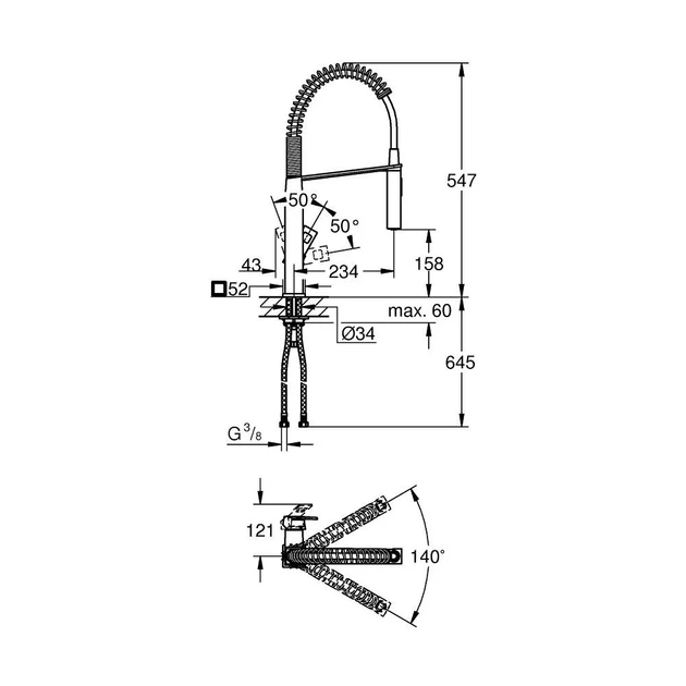 Grohe Eurocube Смеситель для кухни, хром (31395000) - изображение 7