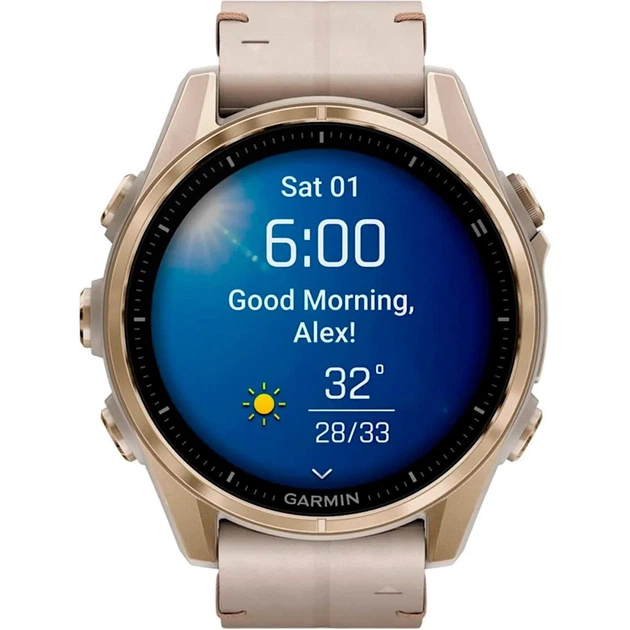 Смарт-годинник Garmin Fenix 8 AMOLED Sapphire 43mm Soft Gold with Limestone Leather Band (010-02903-40) [115170] - зображення 12