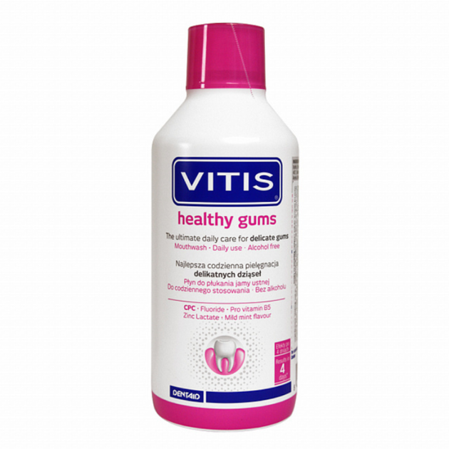 Ополіскувач VITIS Healthy Gums, при захворюванні ясен, 500 мл - Фото 1 Ополіскувач VITIS Healthy Gums, при захворюванні ясен, 500 мл - изображение 1