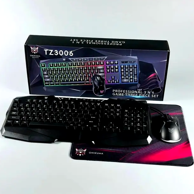 Игровой комплект Onikuma TZ3006 набор клавиатура мышь для геймеров с RGB подсветкой и ковриком - изображение 9