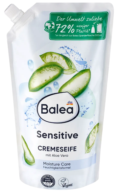 Рідке кремове мило для рук з Алое Вера Balea Senitive mit Aloe Vera, запаска 850 мл - Фото 1 Рідке кремове мило для рук з Алое Вера Balea Senitive mit Aloe Vera, запаска 850 мл - изображение 1