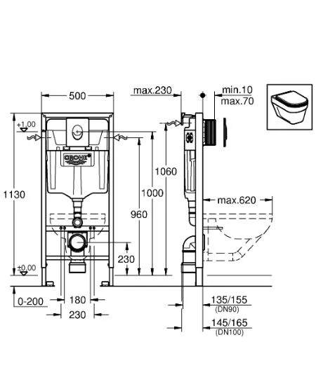 Інсталяція для унітаза 3 в 1 Rapid SL (38721001), Grohe - изображение 3