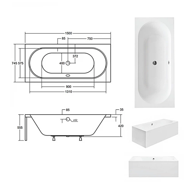 Vitae Ванна Besco 170x75 - Фото 4 Vitae Ванна Besco 170x75 - зображення 4